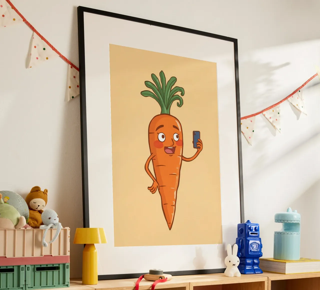 Carota Insta poster con telaio in plastica da DesignDoodle