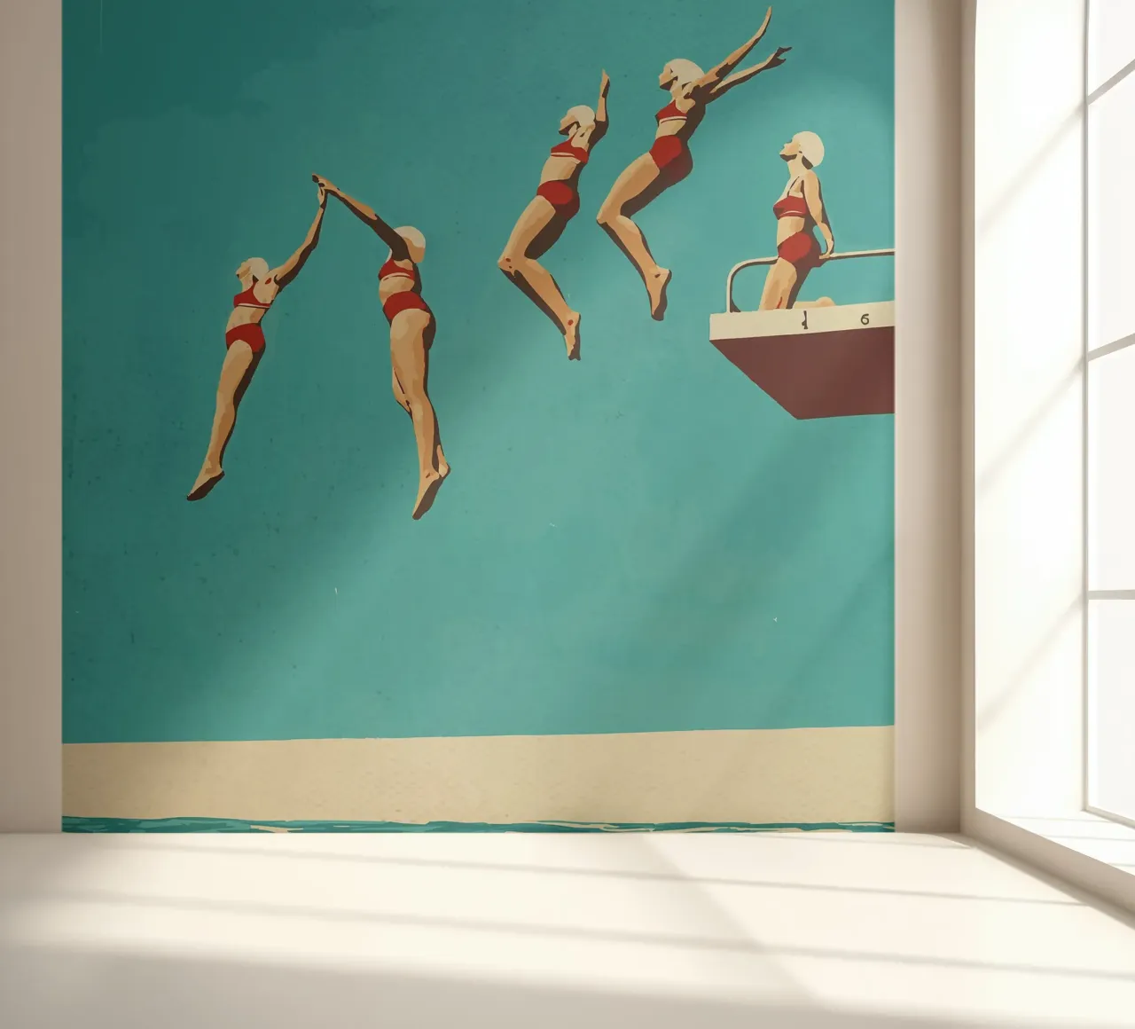 Sequential dive fotobehang van Rita