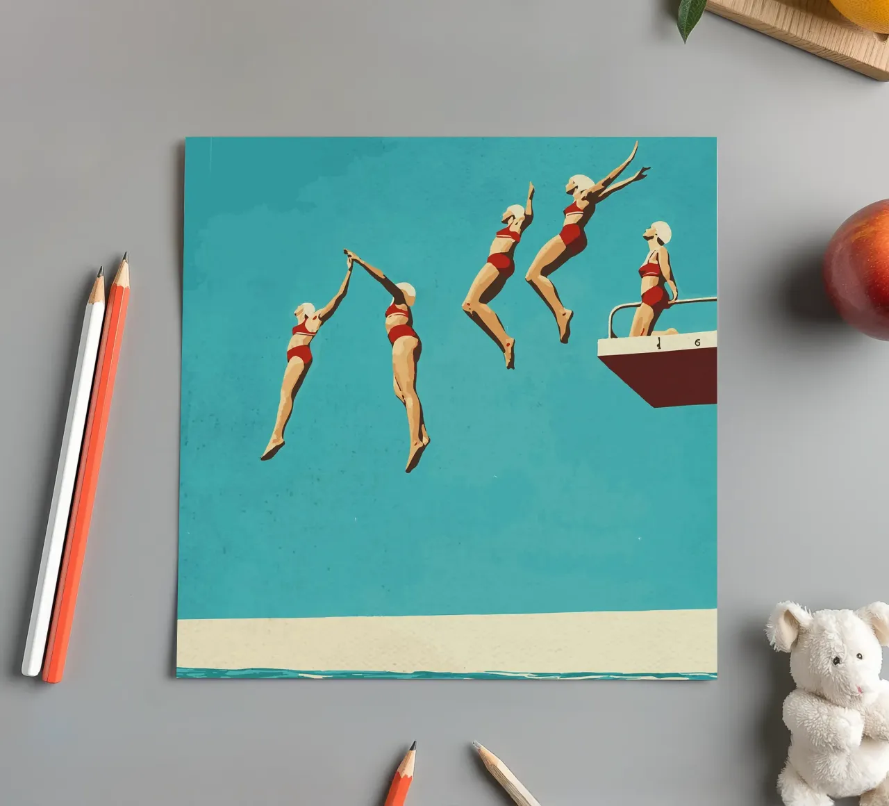 Sequential dive sticker sheet by Rita