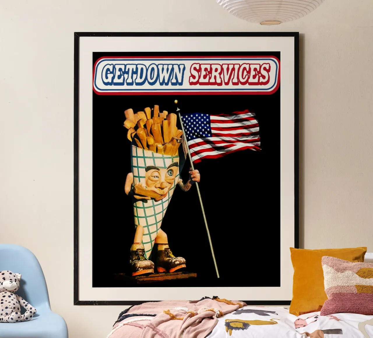 Servizio di discesa Musica Indle poster con telaio in legno da igoshdesigns