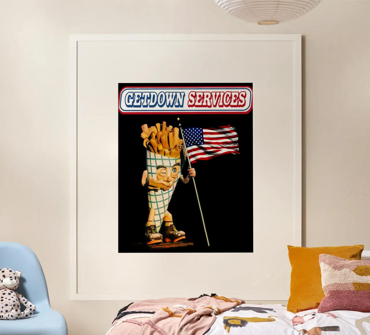 Servizio di discesa Musica Indle poster con telaio in legno da igoshdesigns