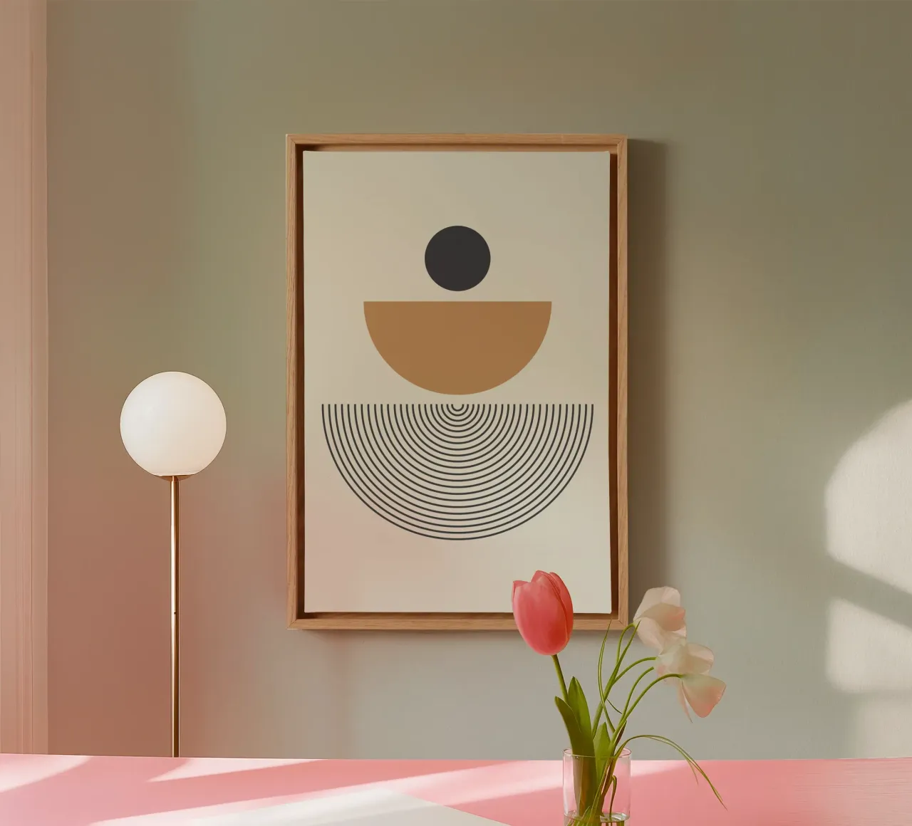 Abstrakt Boho Mitte des Jahrhunderts Muster 01 Leinwand von Paigaam Studio