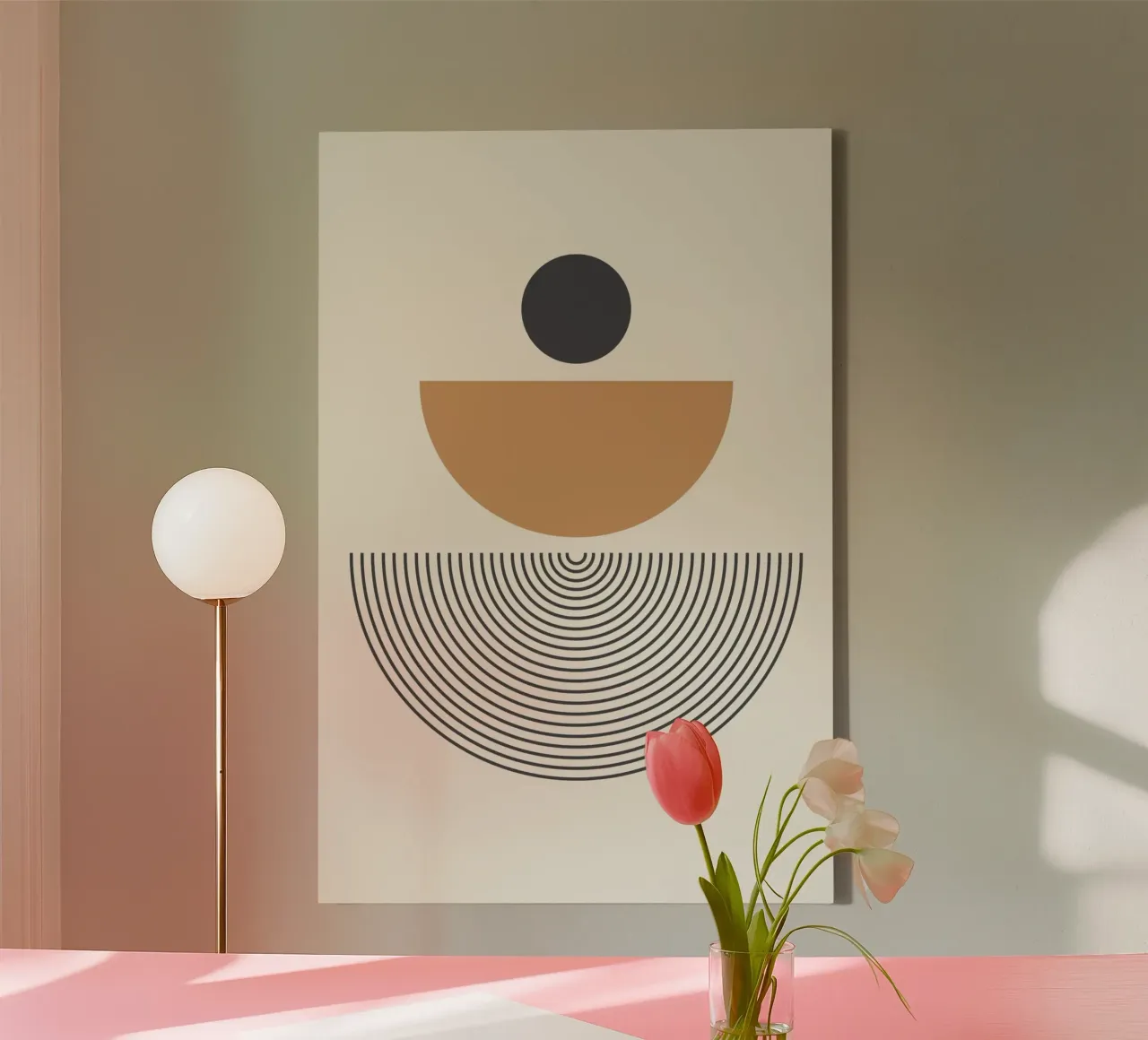 Abstrakt Boho Mitte des Jahrhunderts Muster 01 Leinwand von Paigaam Studio
