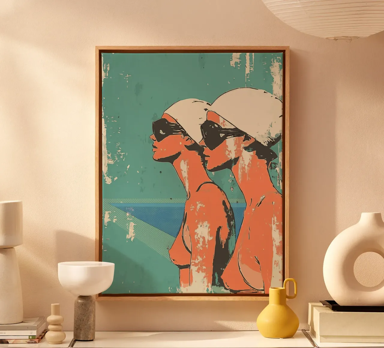 Zwemherinneringen canvas met Baklijst van Rita
