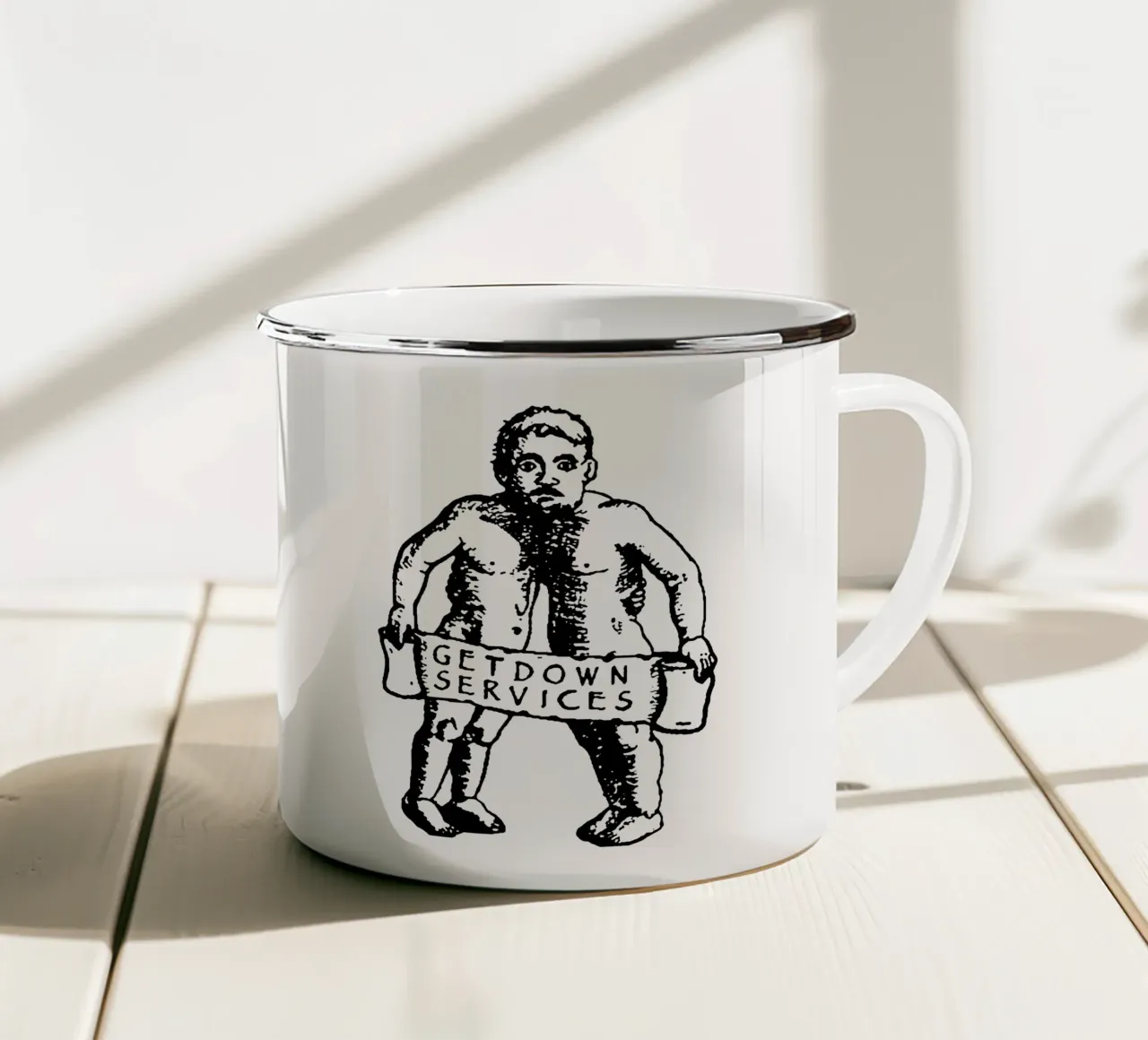 Servizio di scarico in stile Silhouette tazza in smalto da igoshdesigns