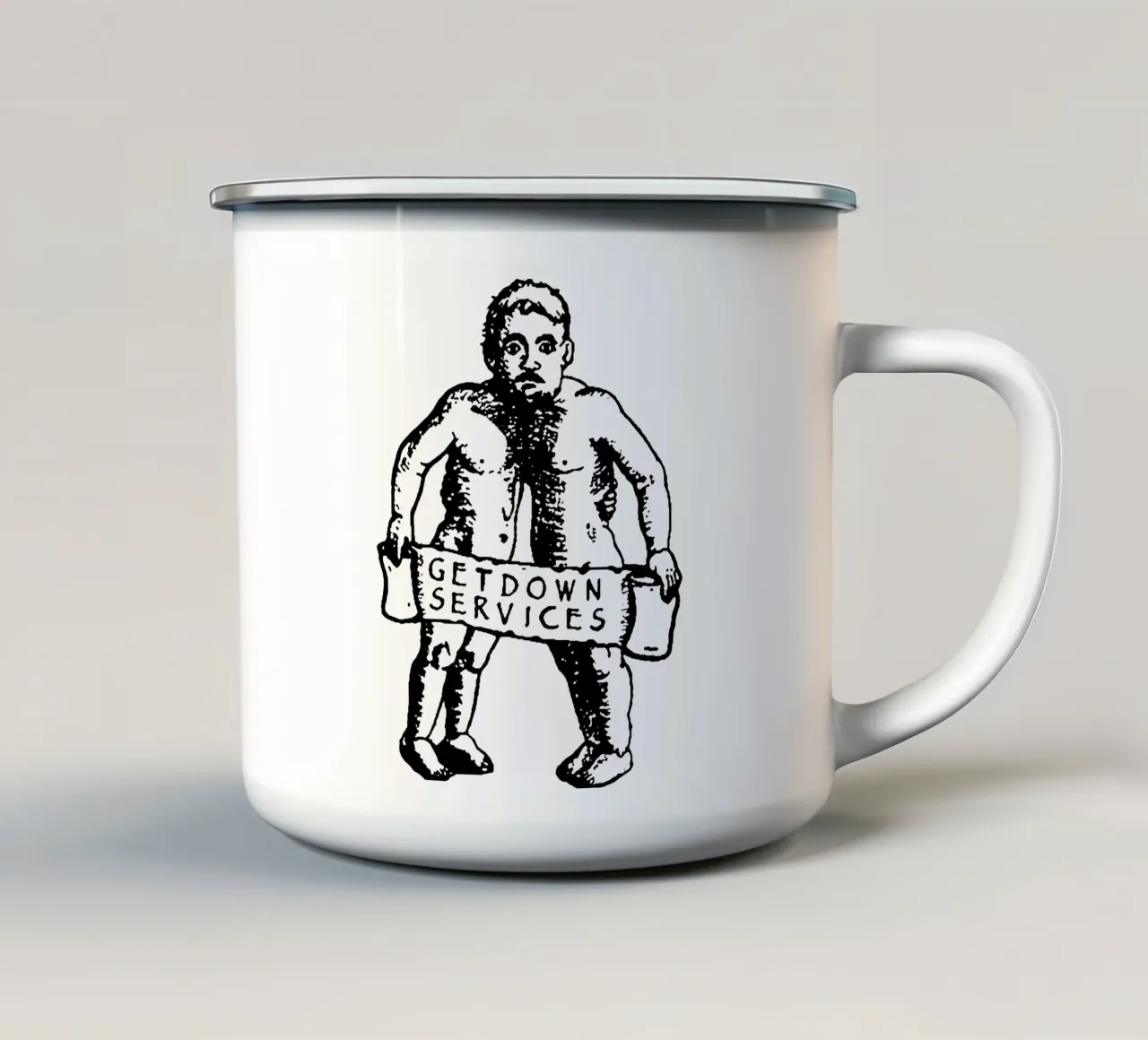 Servizio di scarico in stile Silhouette tazza in smalto da igoshdesigns