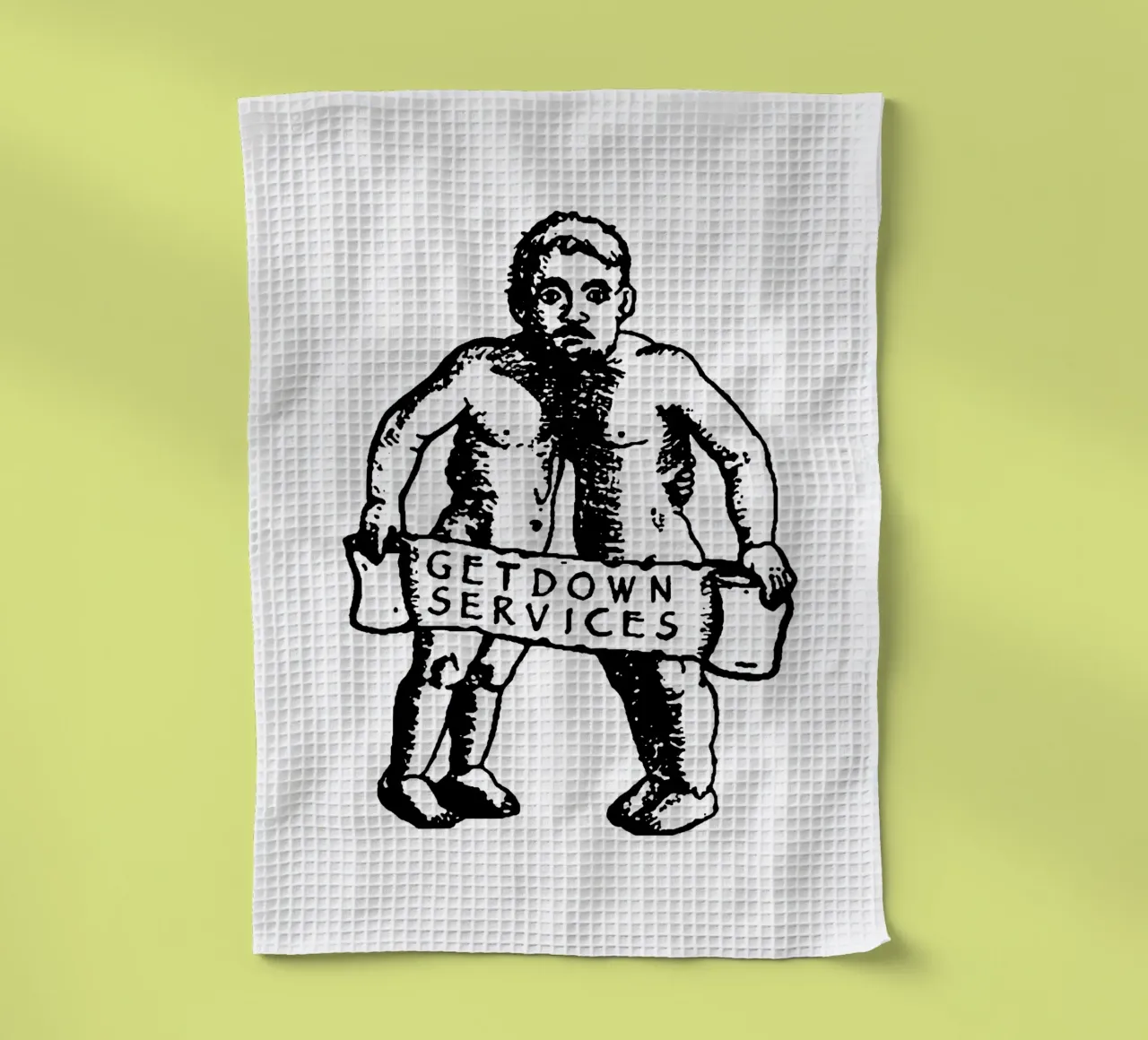 Silhouette Style Getdown Service tea towel by igoshdesigns