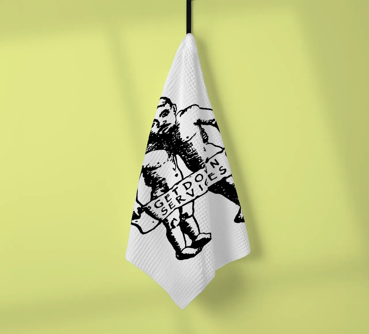 Silhouette Style Getdown Service tea towel by igoshdesigns