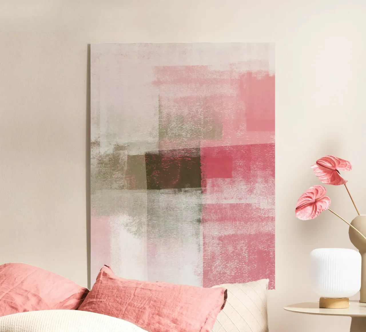 Surfaces 9B | Abstract in Sage Green & Deep Pink plexiglass da sabidussi