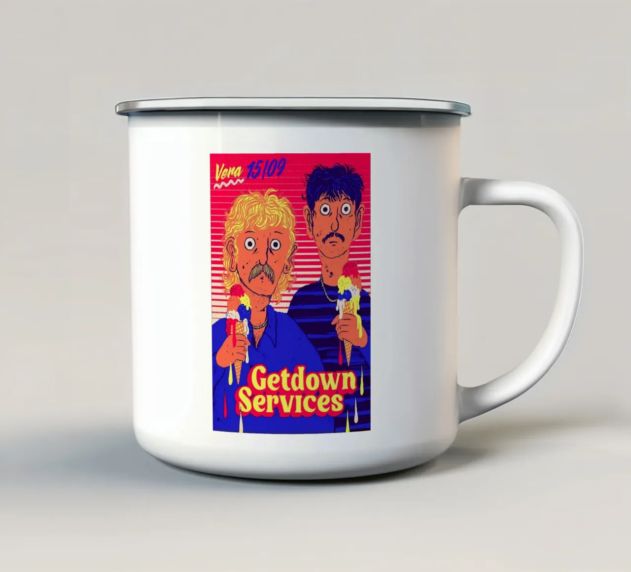 Servizio di discesa Holiday pop tazza in smalto da igoshdesigns
