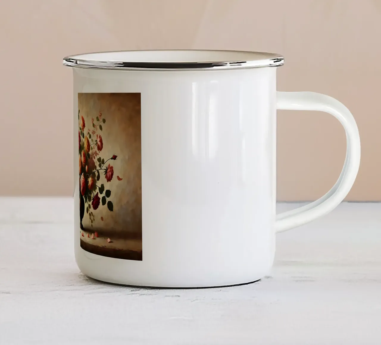 Bouquet di rose vittoriane tazza in smalto da VintageBotanics