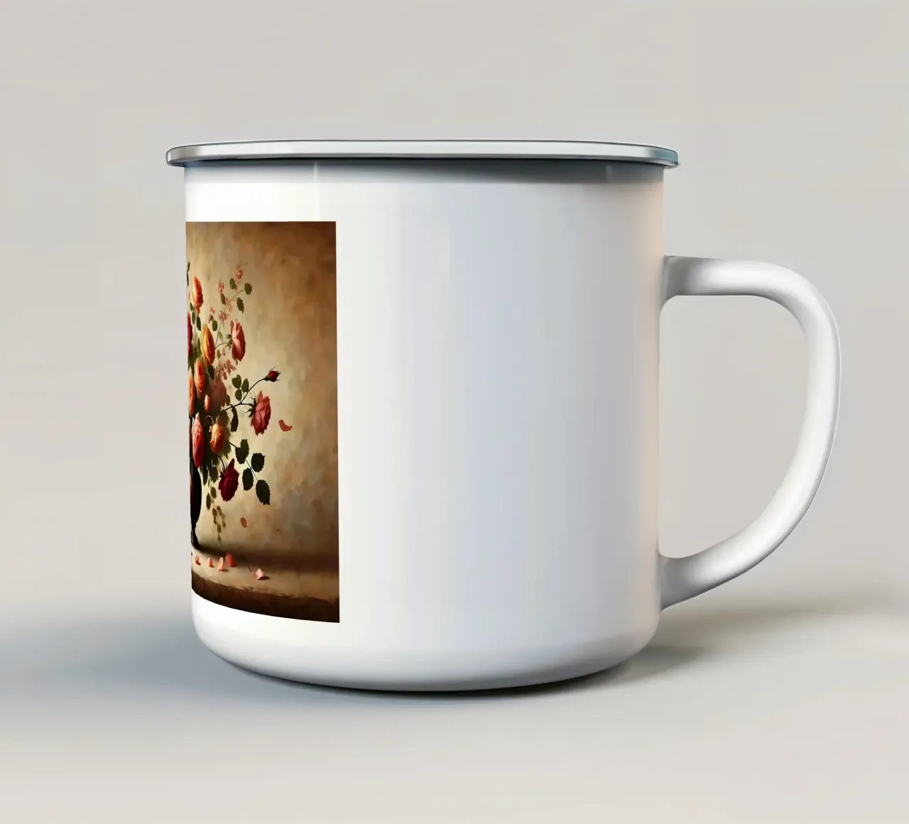 Bouquet di rose vittoriane tazza in smalto da VintageBotanics