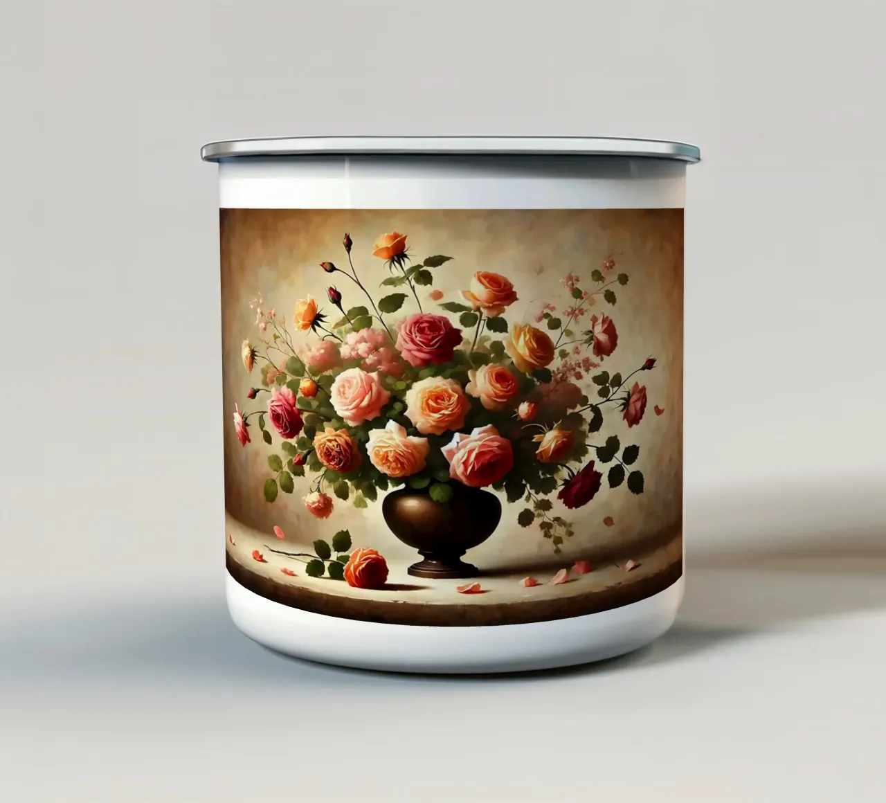 Bouquet di rose vittoriane tazza in smalto da VintageBotanics