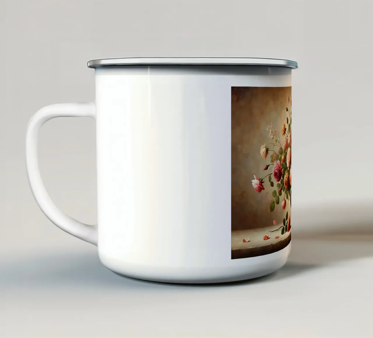 Bouquet di rose vittoriane tazza in smalto da VintageBotanics