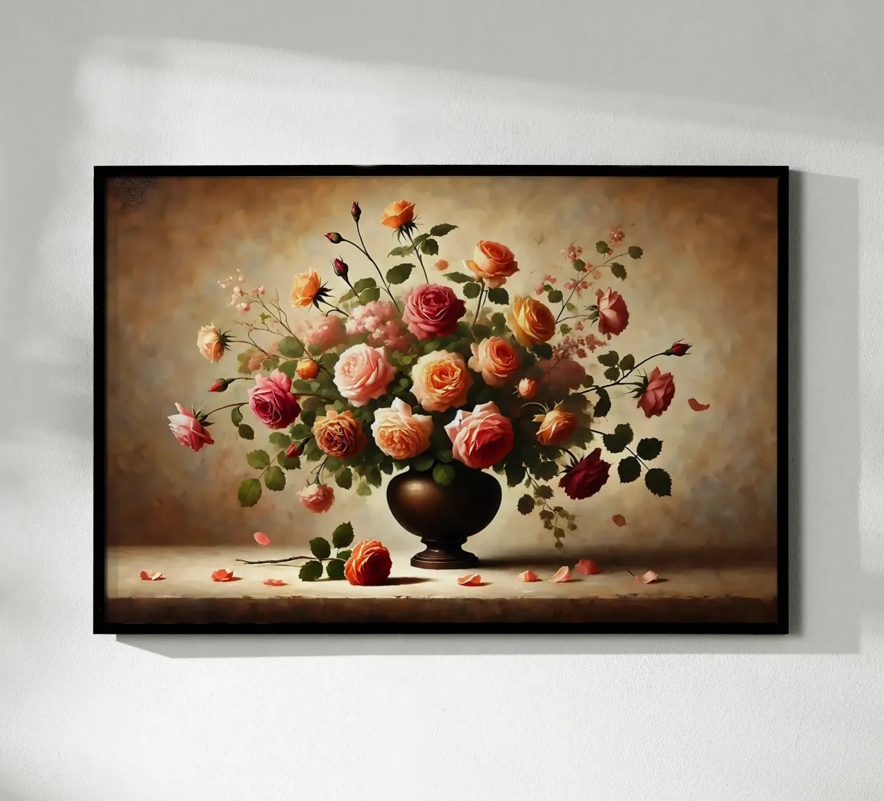 Bouquet di rose vittoriane poster con telaio in plastica da VintageBotanics