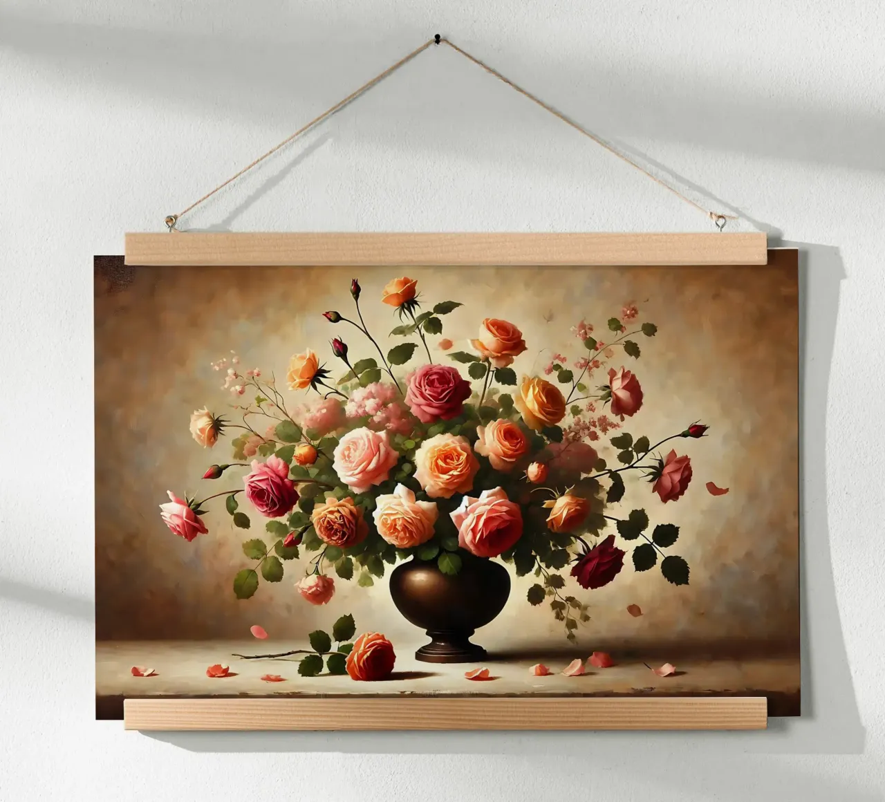 Bouquet di rose vittoriane poster con telaio in plastica da VintageBotanics