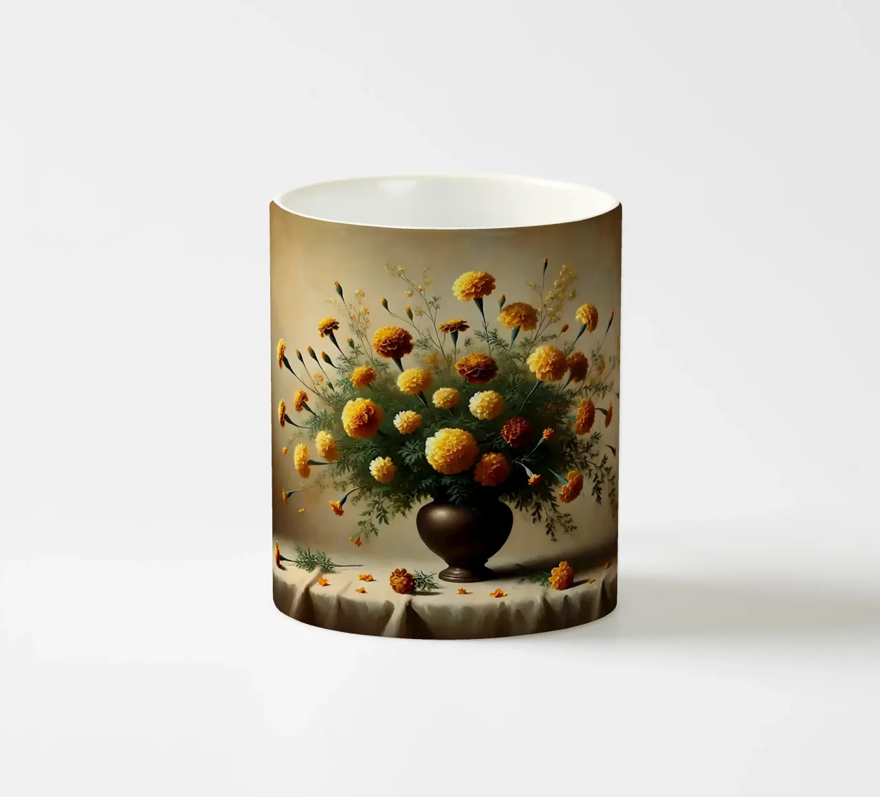 Bouquet di calendule vittoriane tazza in ceramica da VintageBotanics
