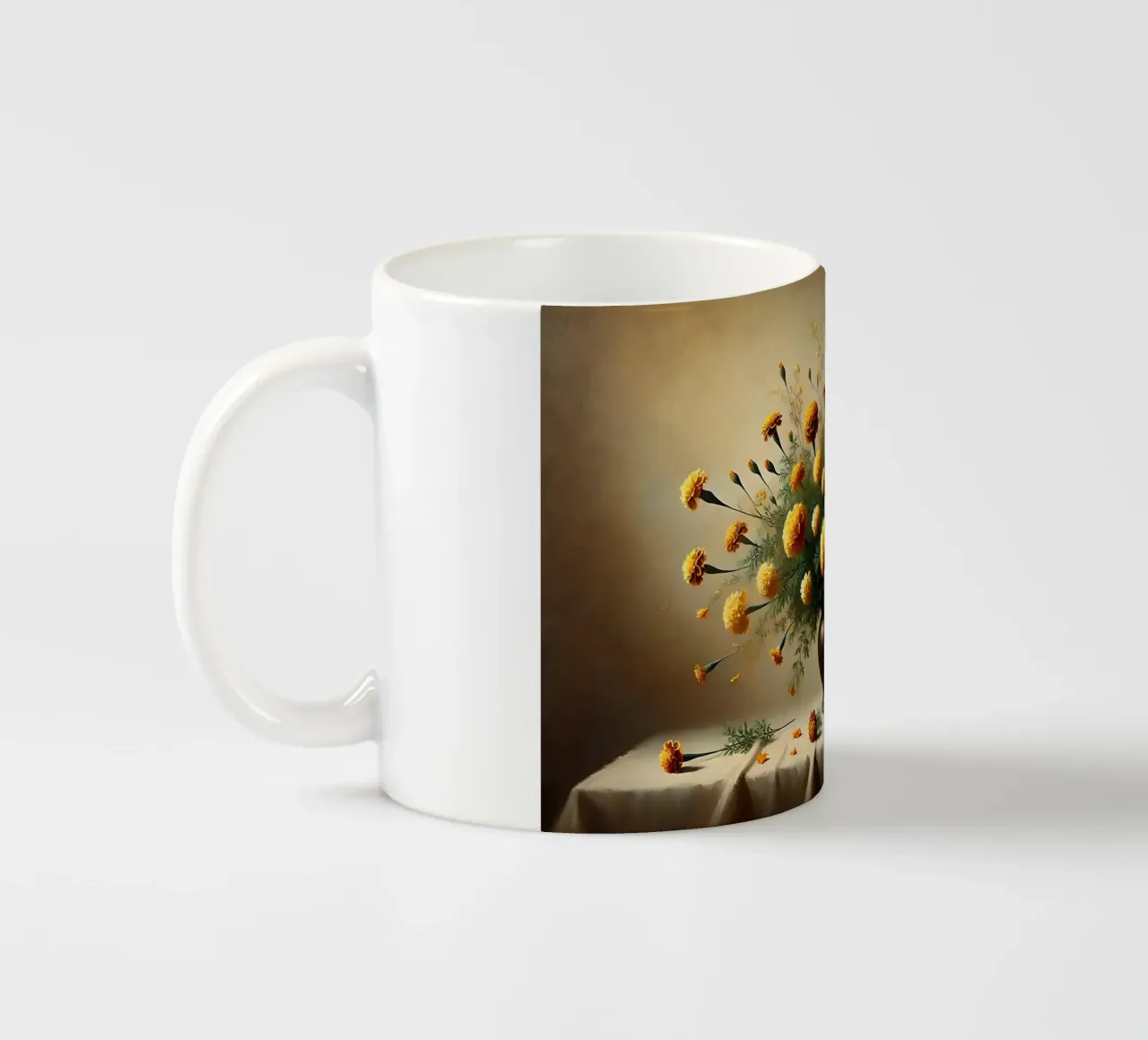 Bouquet di calendule vittoriane tazza in ceramica da VintageBotanics