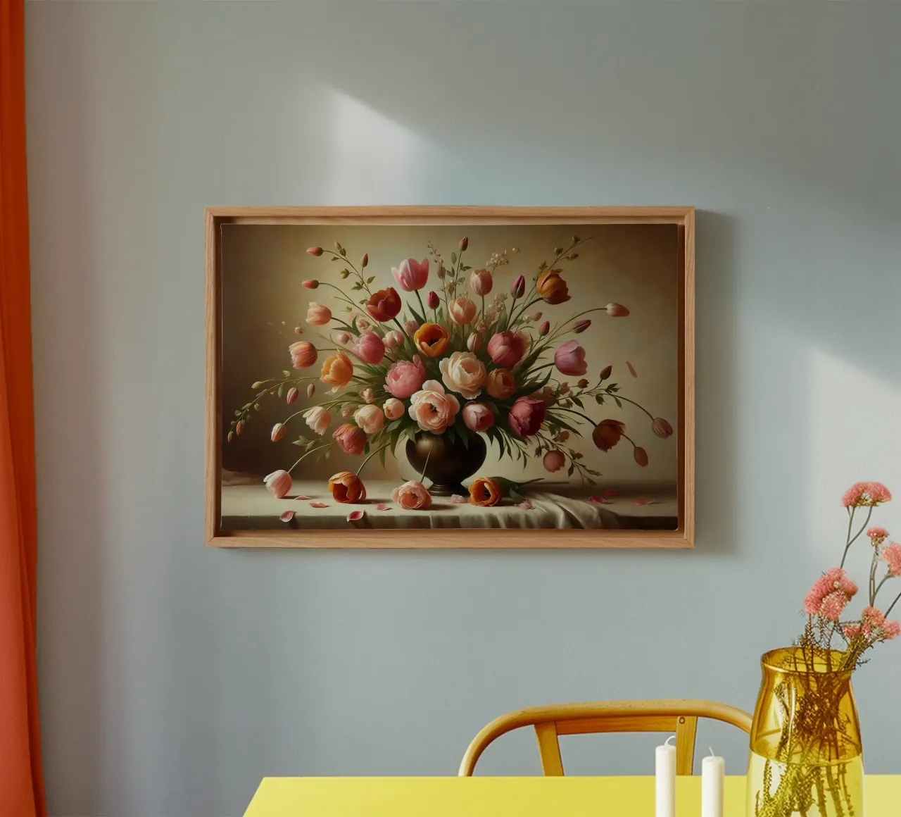 Bouquet di tulipani vittoriano tela con Cornice a cassetta da VintageBotanics