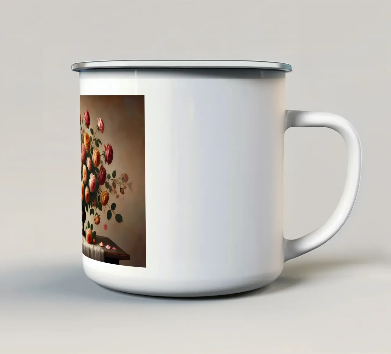 Bouquet di rose vittoriane tazza in smalto da VintageBotanics