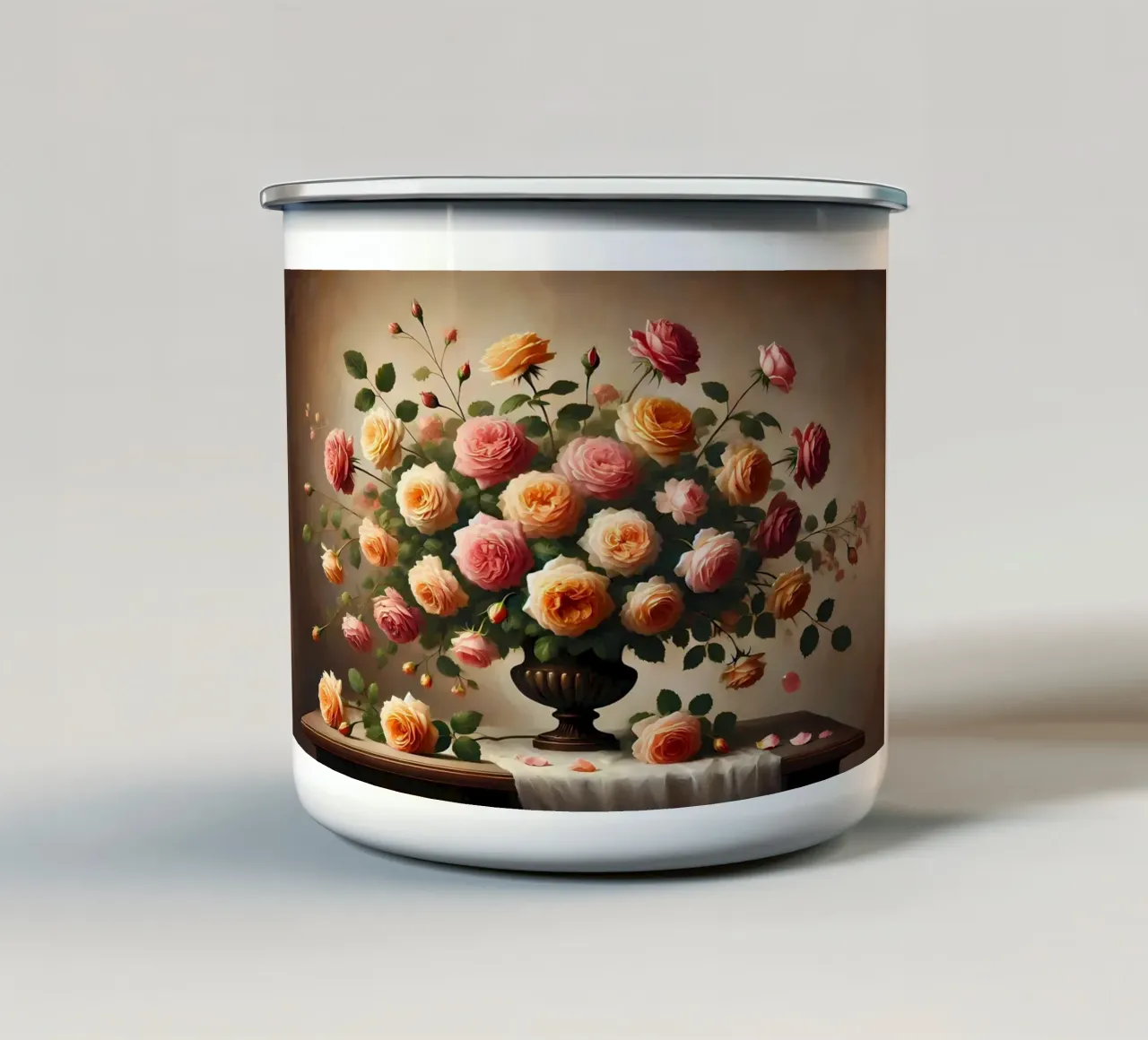 Bouquet di rose vittoriane tazza in smalto da VintageBotanics