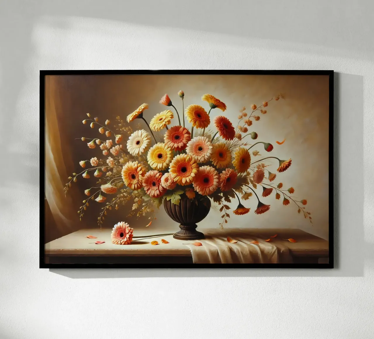Bouquet di gerbera vittoriano poster con telaio in plastica da VintageBotanics