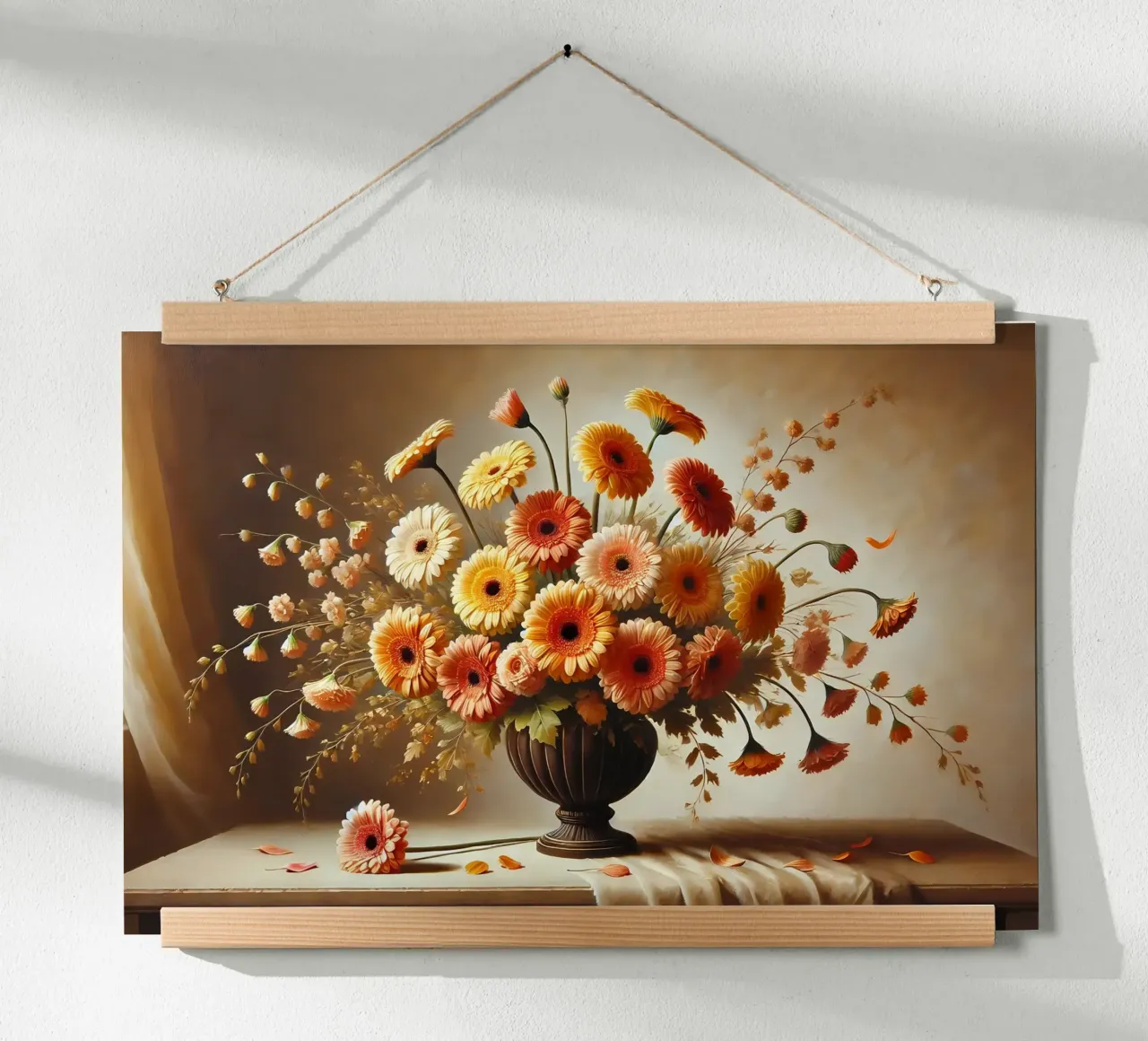 Bouquet di gerbera vittoriano poster con telaio in plastica da VintageBotanics