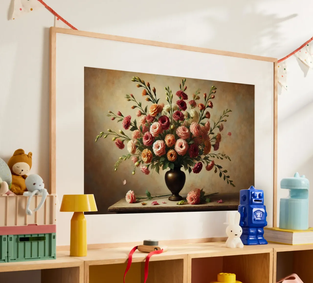 Bouquet vittoriano di eustoma poster con telaio in plastica da VintageBotanics
