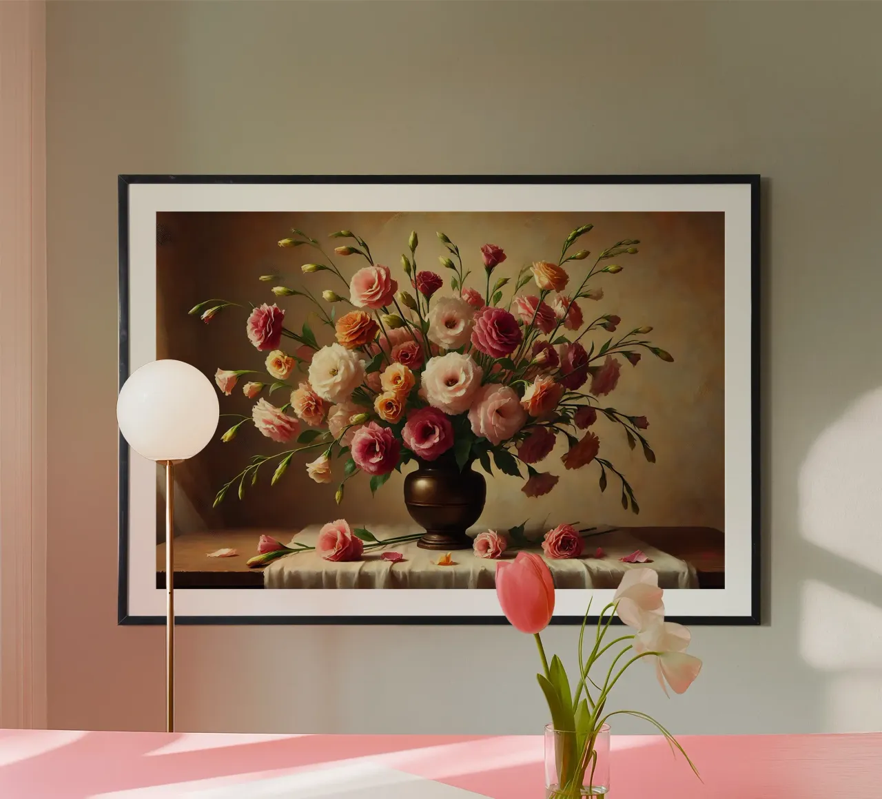 Bouquet di Lisianthus vittoriano poster con telaio in plastica da VintageBotanics