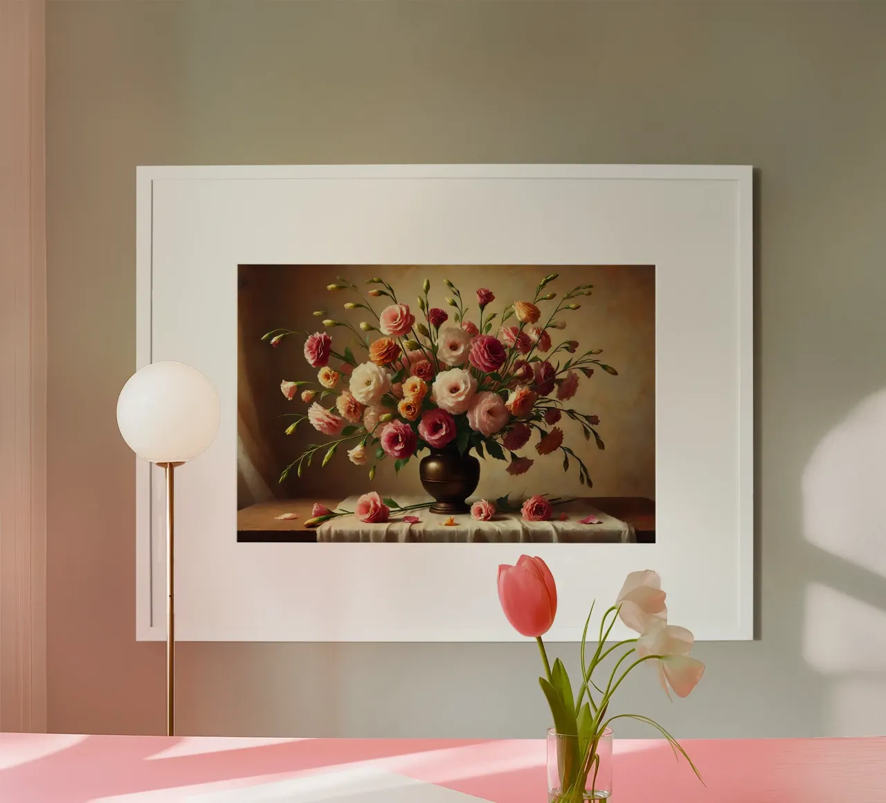 Bouquet di Lisianthus vittoriano poster con telaio in plastica da VintageBotanics