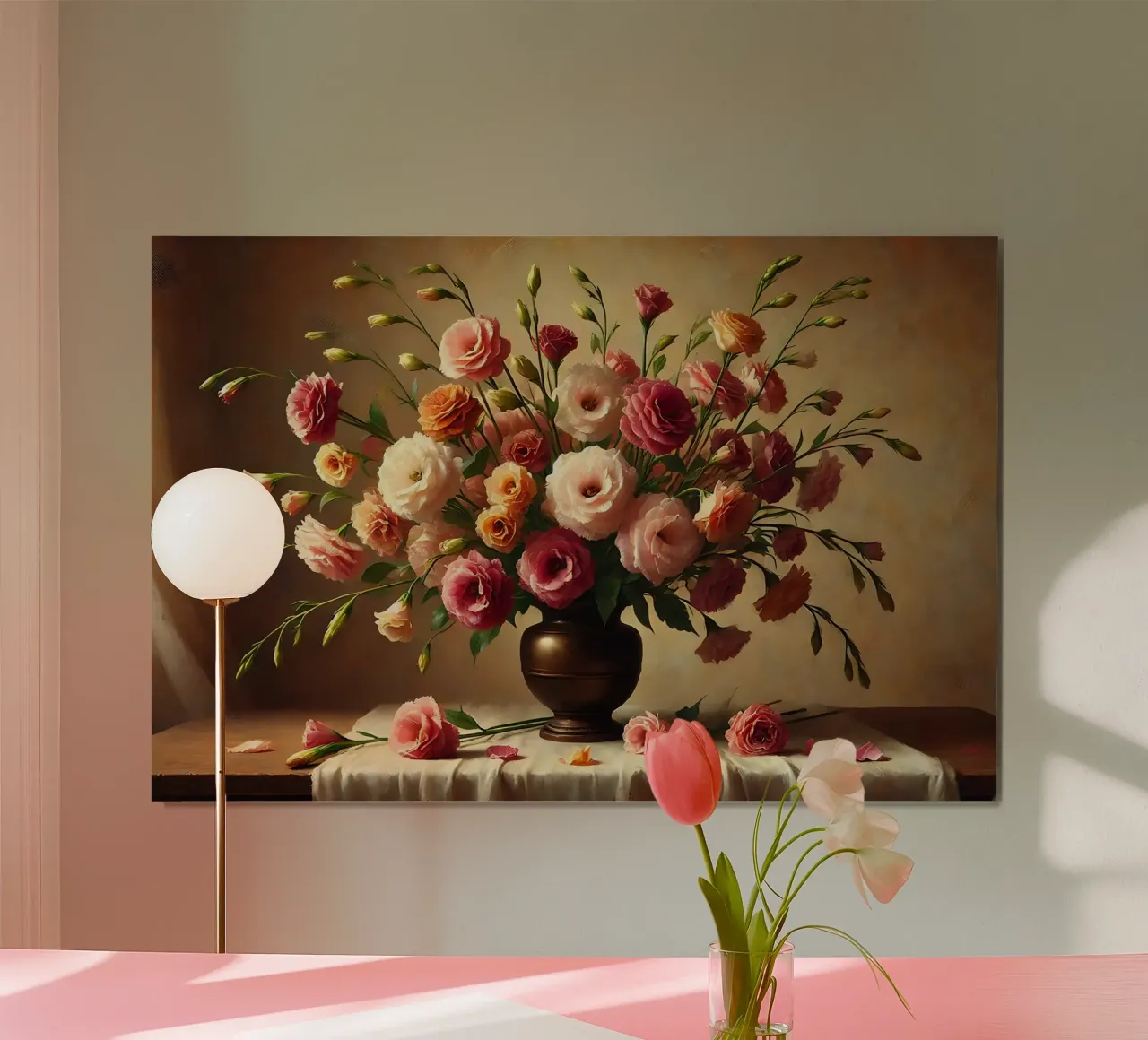 Bouquet di Lisianthus vittoriano poster con telaio in plastica da VintageBotanics