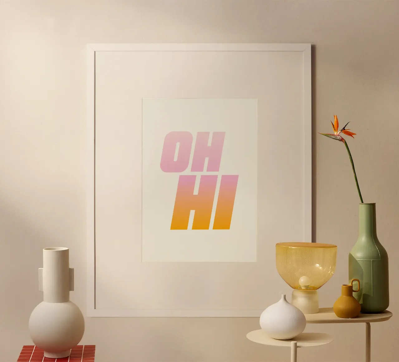 Oh Hi - beige poster da Katja Stehle Design