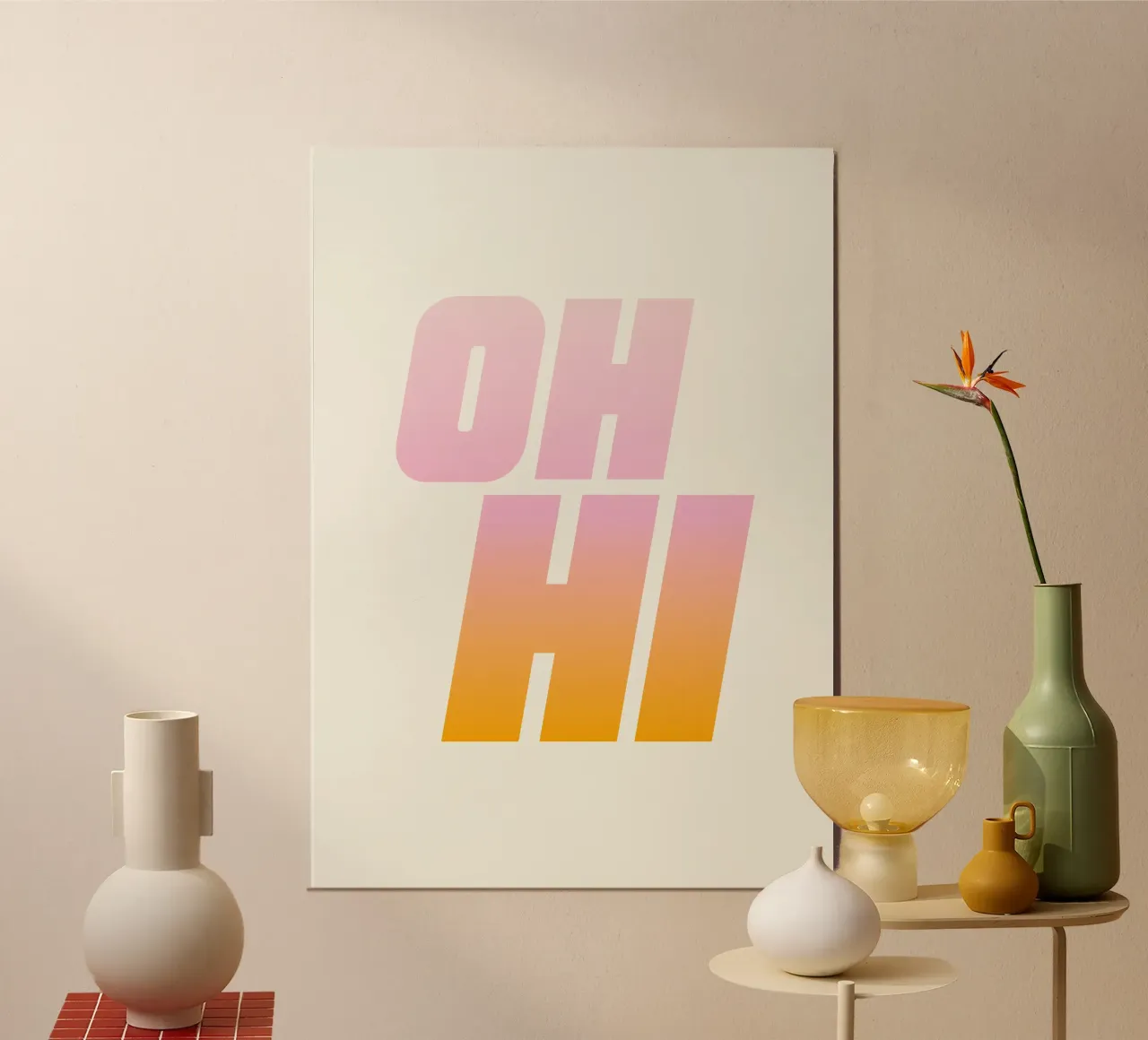 Oh Hi - beige poster da Katja Stehle Design