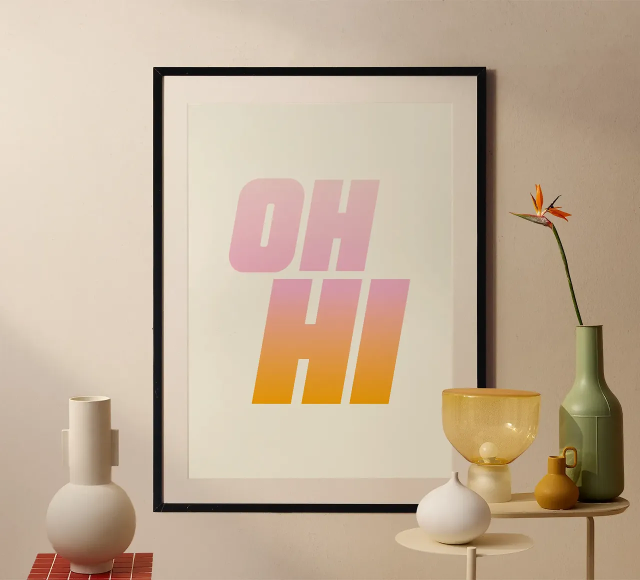 Oh Hi - beige poster da Katja Stehle Design