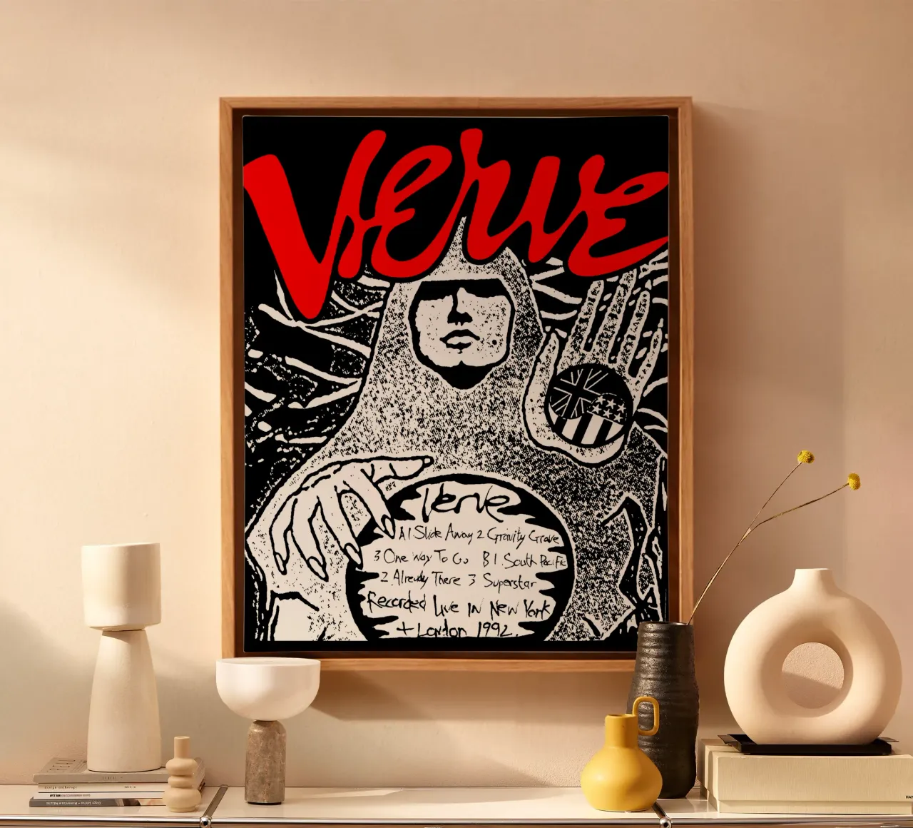 Silhouette The Verve Indle Band canvas with Floater frame by mannys_artt