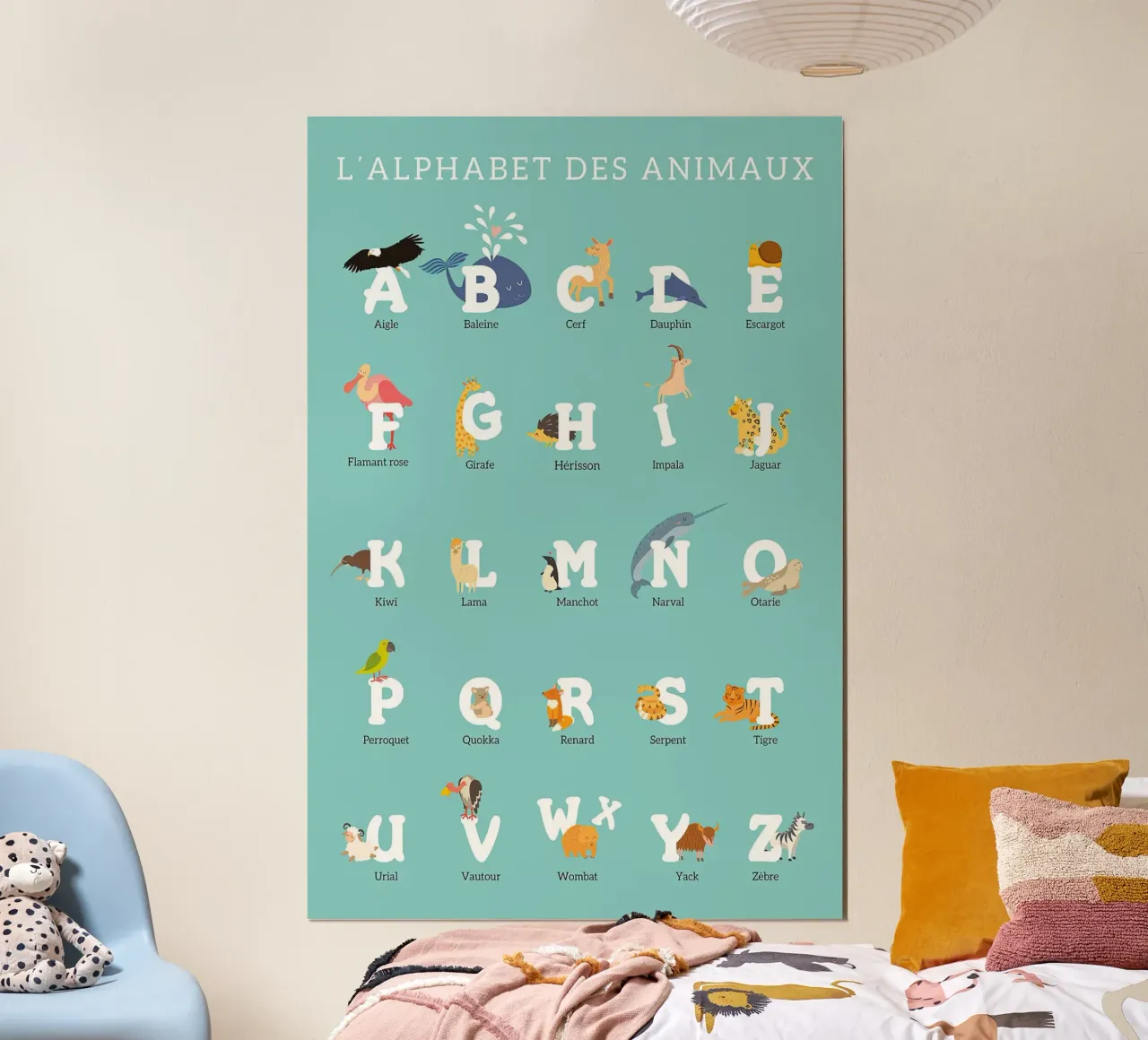 Alfabeto degli animali francese poster da MelisaArt
