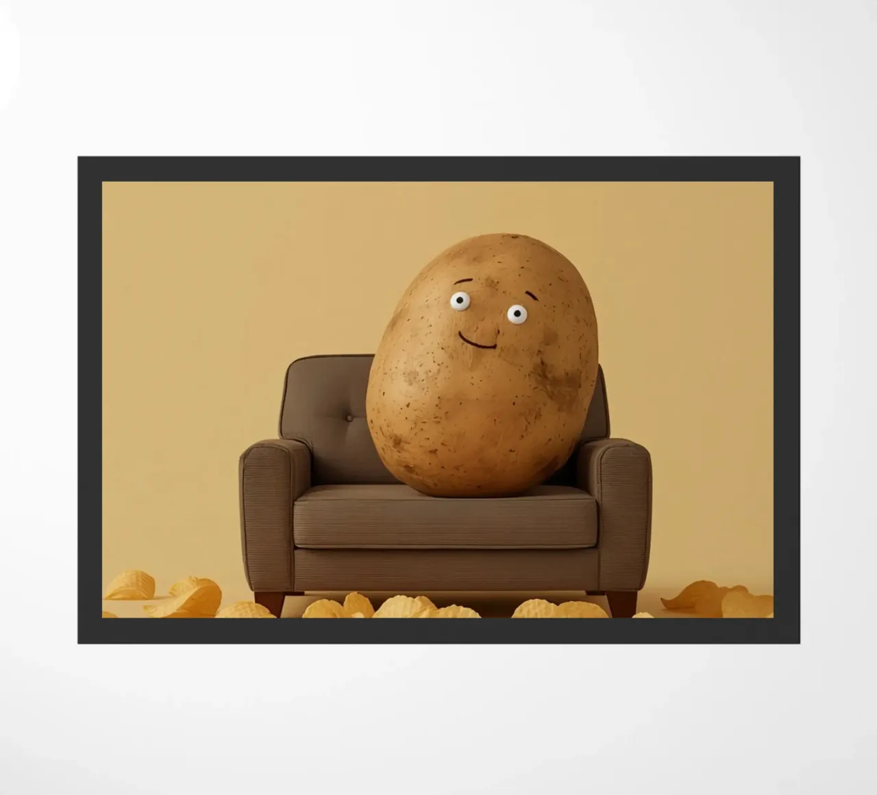 Potato Lounging on a Couch With Chips Around zerbino da DesignDoodle