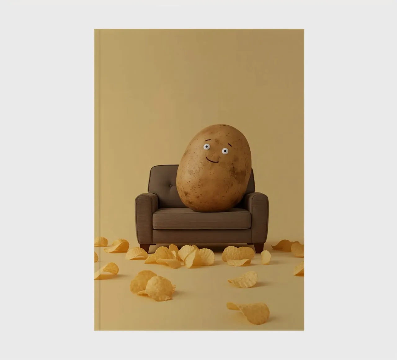 Potato Lounging on a Couch With Chips Around notebook by DesignDoodle
