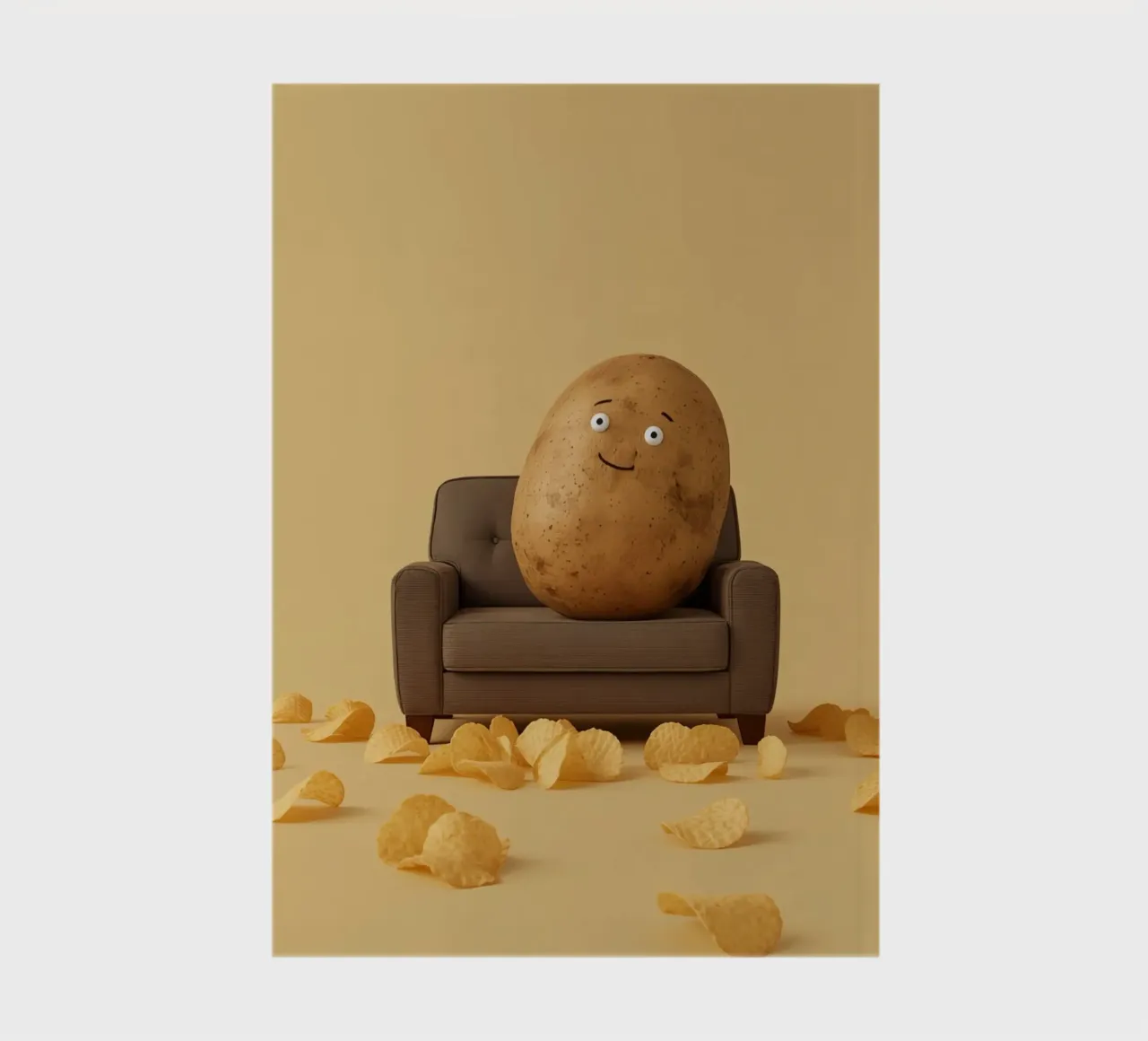 Potato Lounging on a Couch With Chips Around notebook by DesignDoodle