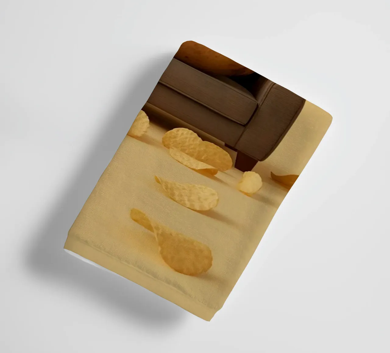 Potato Lounging on a Couch With Chips Around asciugamano da bagno da DesignDoodle