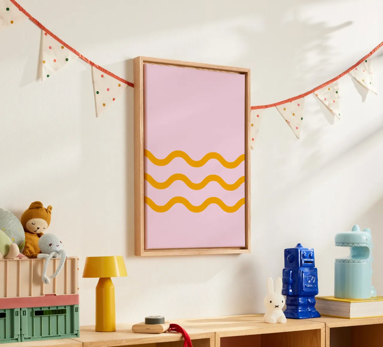 Single wave 3 lines canvas by Katja Stehle Design