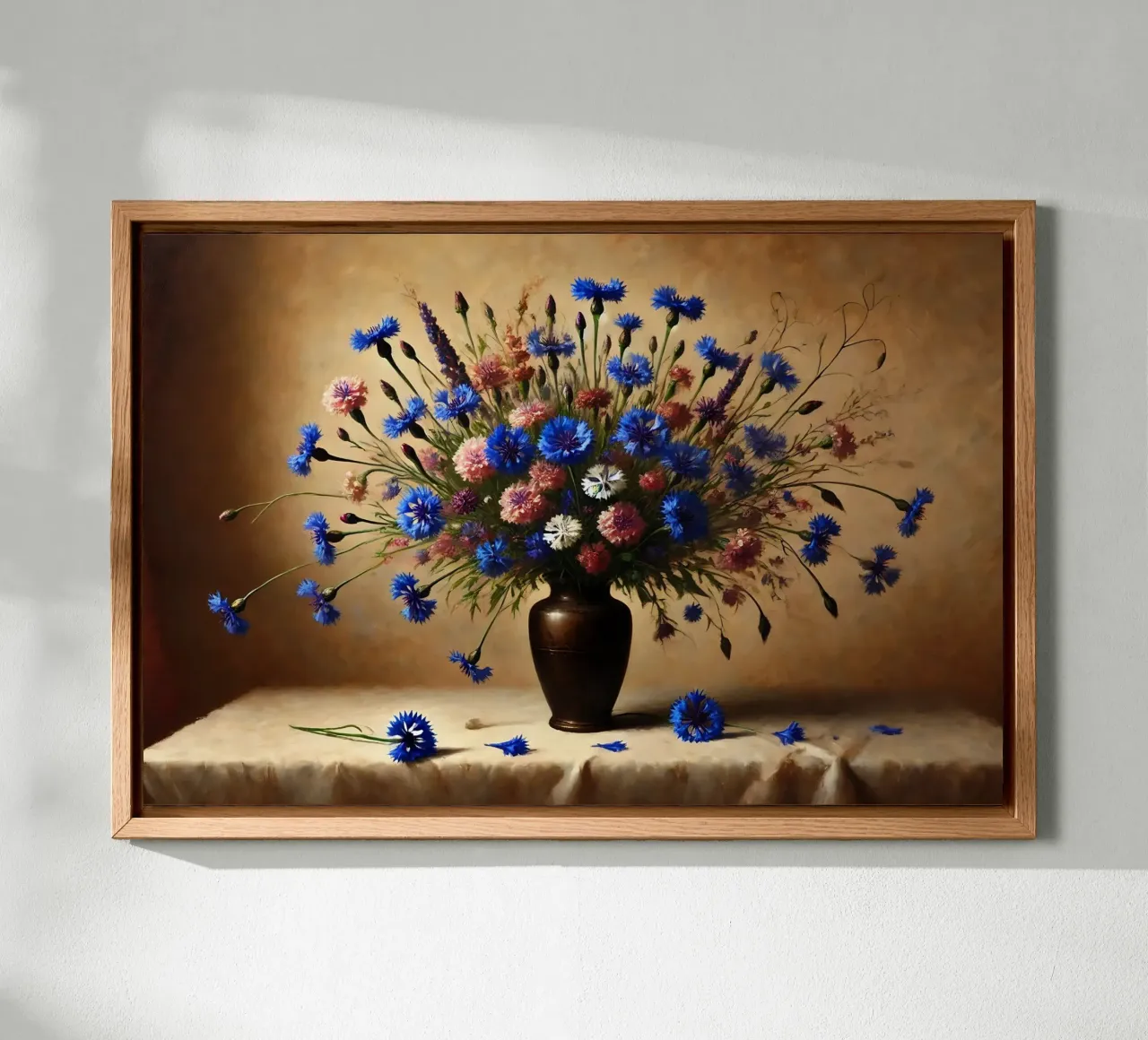 Bouquet di fiordalisi vittoriano tela con Cornice a cassetta da VintageBotanics