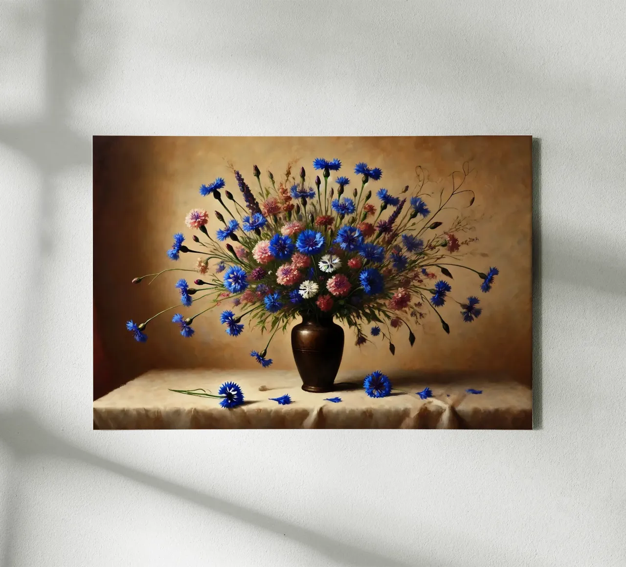 Bouquet di fiordalisi vittoriano tela con Cornice a cassetta da VintageBotanics