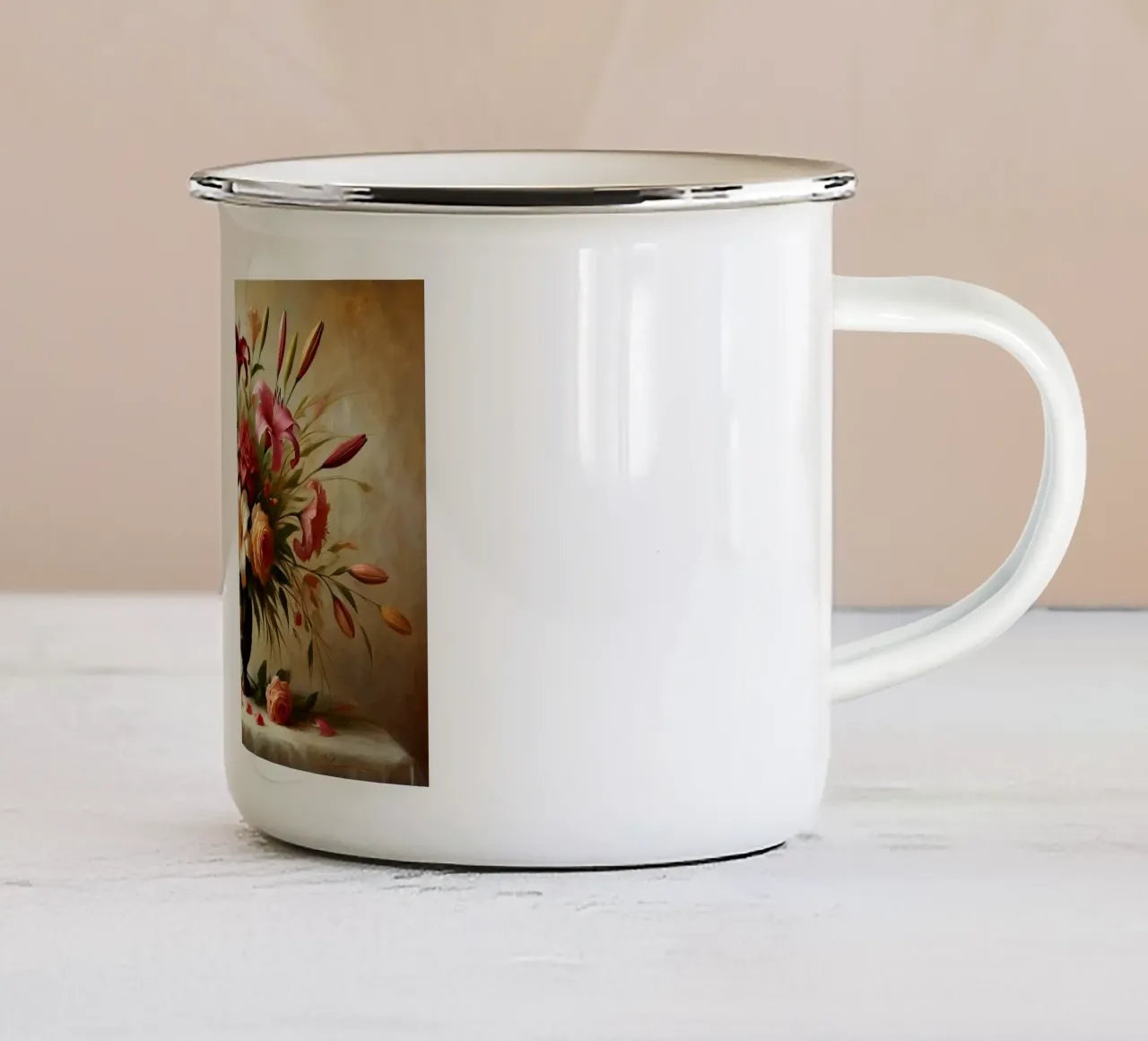 Bouquet di gigli vittoriani tazza in smalto da VintageBotanics