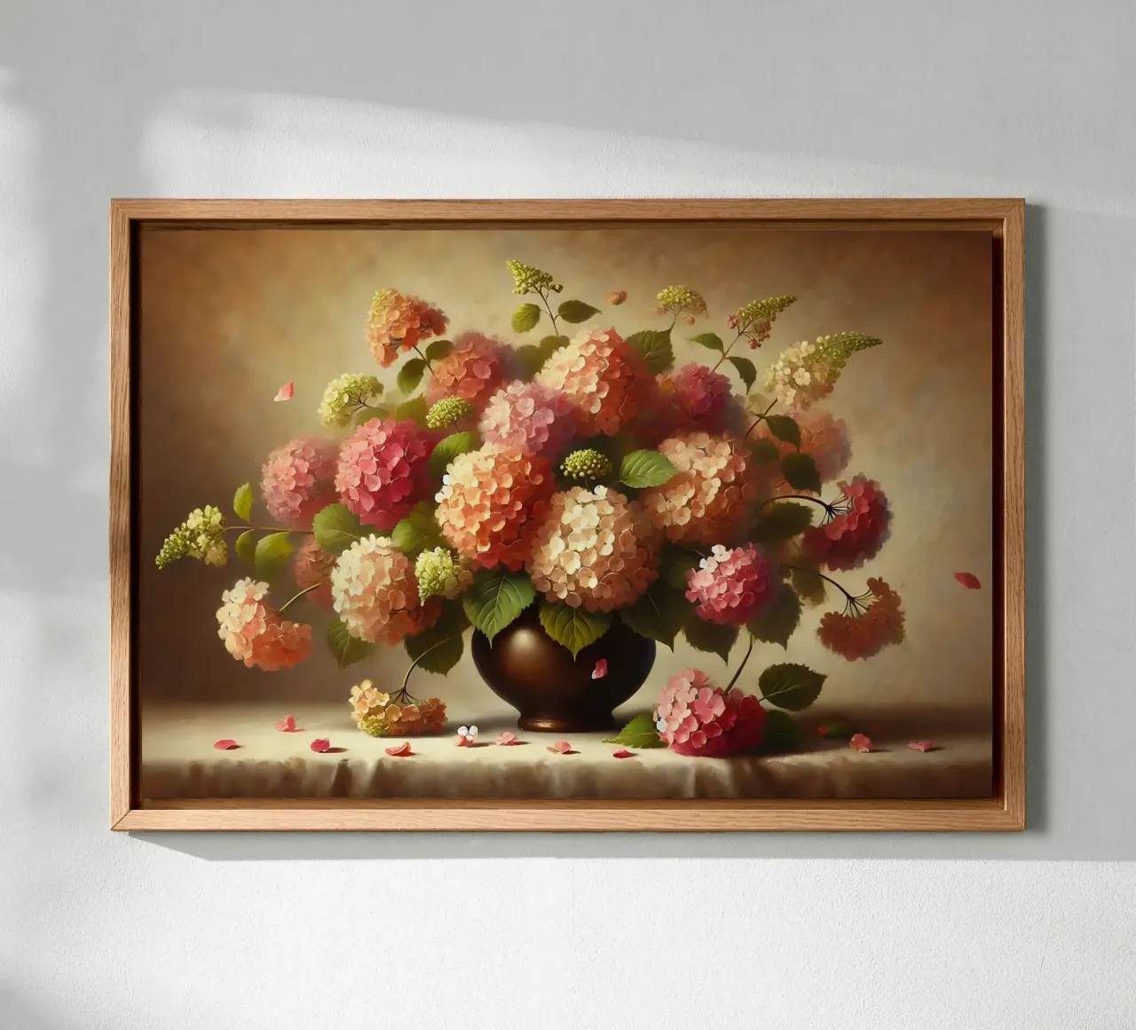 Bouquet di ortensie vittoriane tela con Cornice a cassetta da VintageBotanics