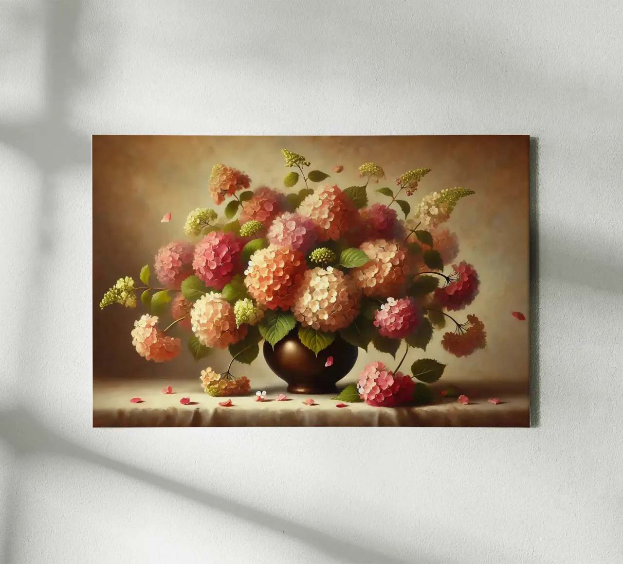 Bouquet di ortensie vittoriane tela con Cornice a cassetta da VintageBotanics