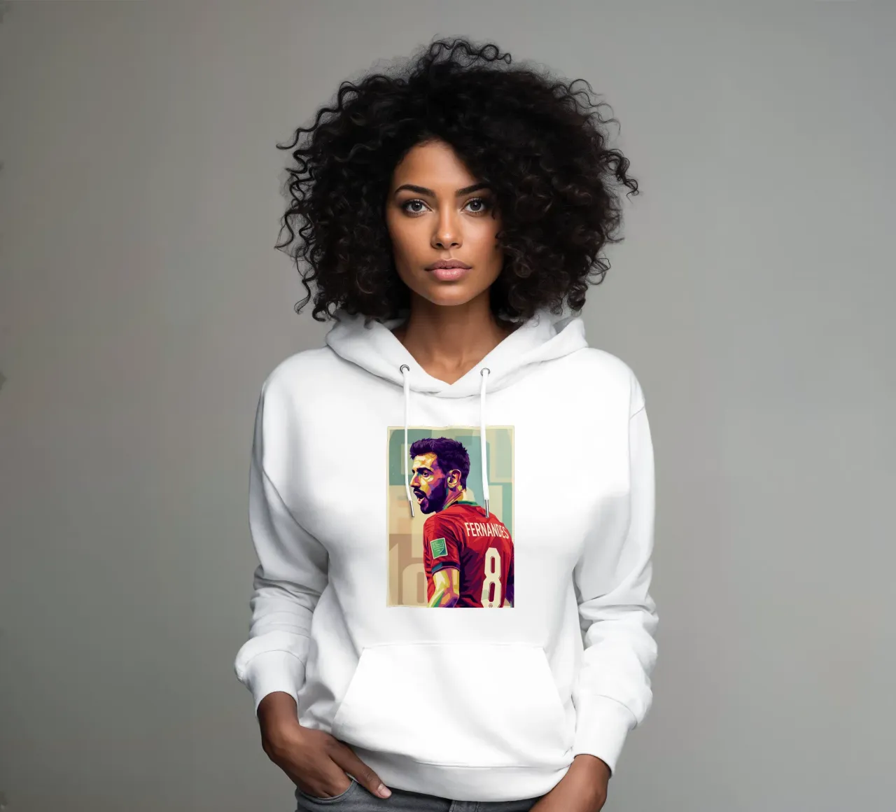 Bruno Fernandes pop art felpa con cappuccio da Hantamrata
