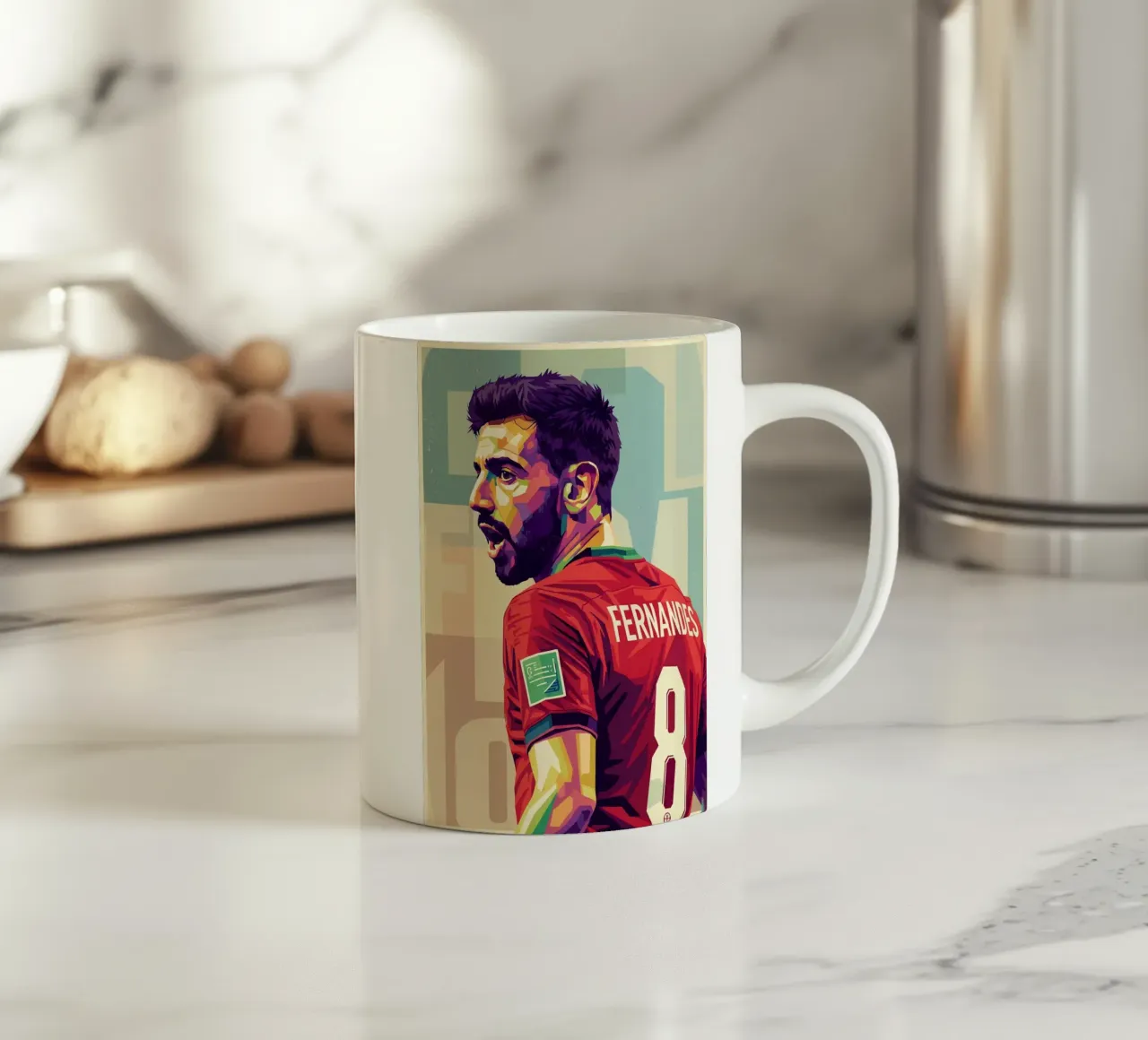 Bruno Fernandes pop art tazza in ceramica da Hantamrata