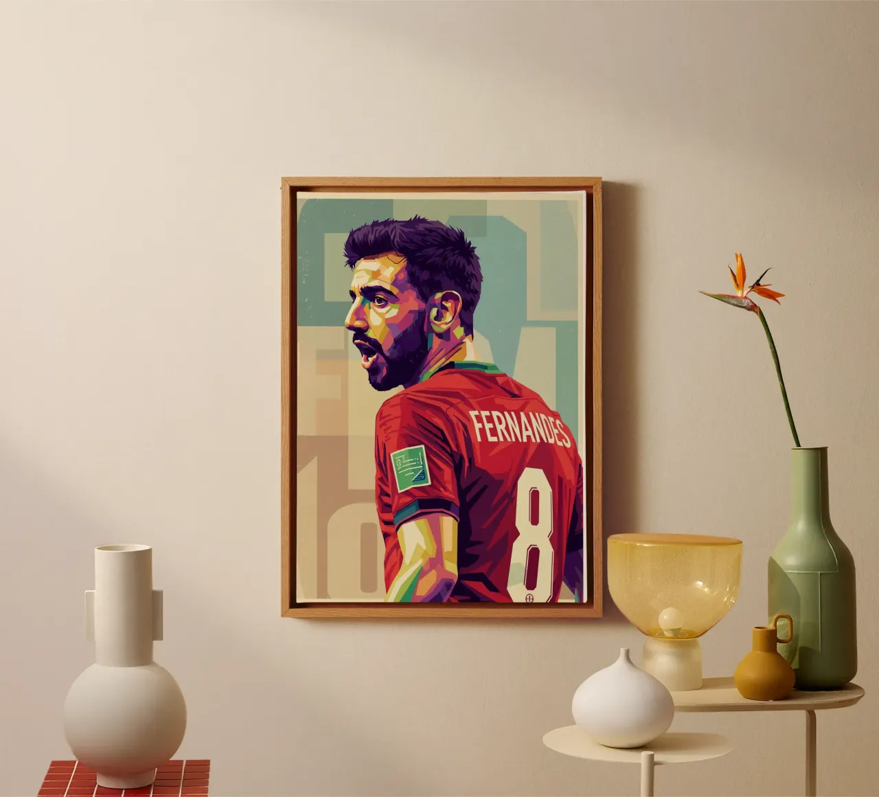 Bruno Fernandes pop art tela con Cornice a cassetta da Hantamrata