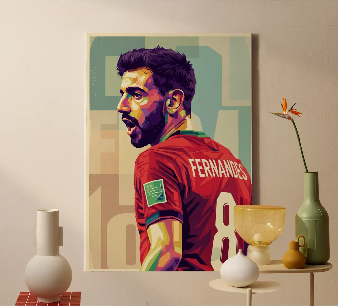 Bruno Fernandes pop art tela con Cornice a cassetta da Hantamrata